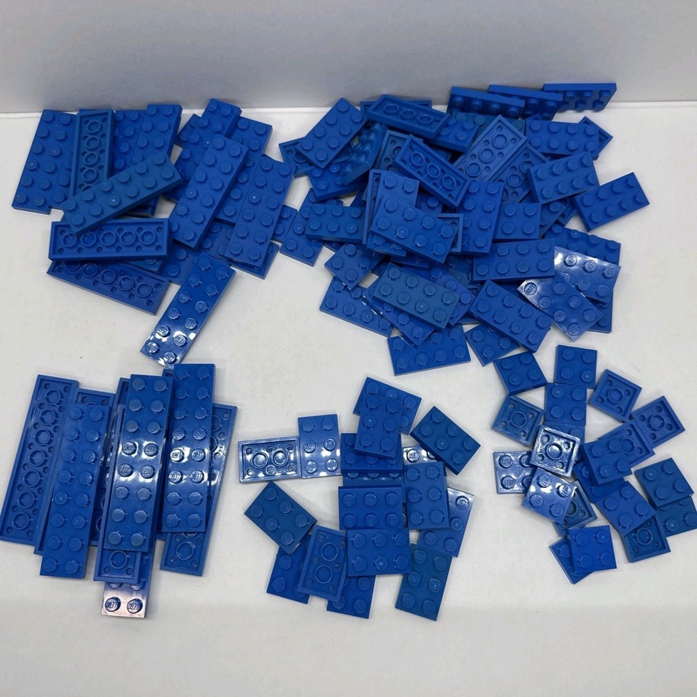 Lego Blue Plates Various Sizes 2x2, 2x3, 2x4, 2x6, 2x8 Lot Of‎ 120 Plates